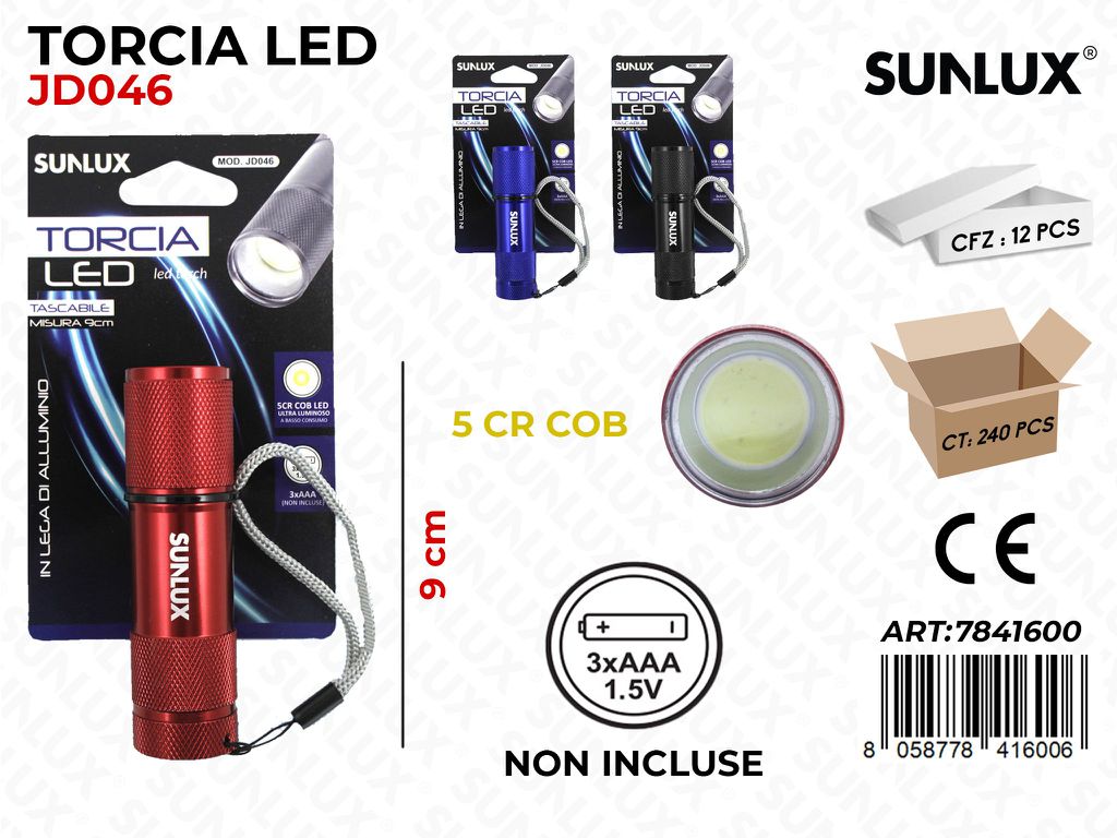 Torcia Led JD046 Colori Ass. 9CM