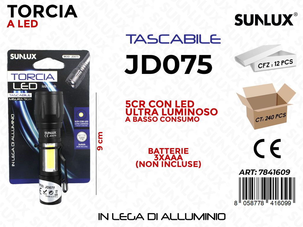Torcia Led JD075 Colori Ass. 9CM
