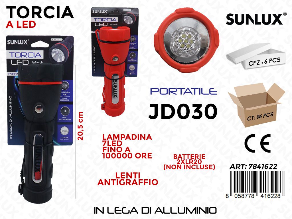 Torcia a Led JD030 20.5CM Col. Ass.