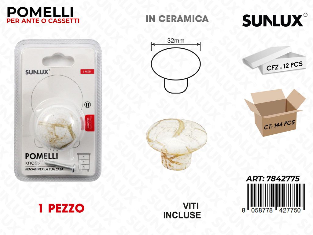 Pomelli per Cassetti in Ceramica 32MM