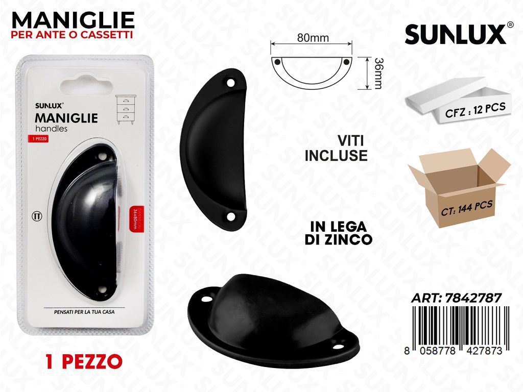 Maniglie per Cassetti in Zinco 80*36MM