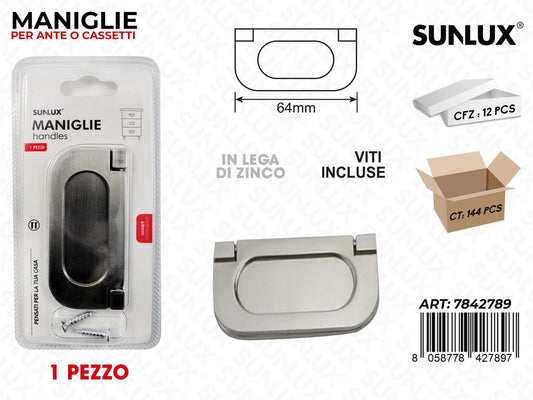 Sunlux Maniglie Cassetti in Lega di Zinco 64MM