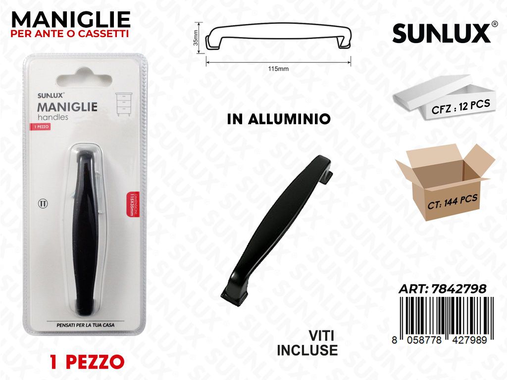 Maniglie per Cassetti in Allum. 115*35MM