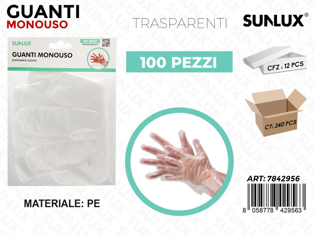 Sunlux Guanti Monouso 100PCS
