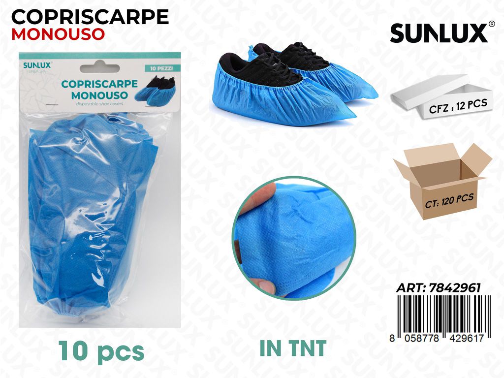 Sunlux Copriscarpe Monouso in Tnt 10PCS