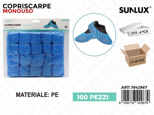 Sunlux Copriscarpe Monouso in Pe 100PCS