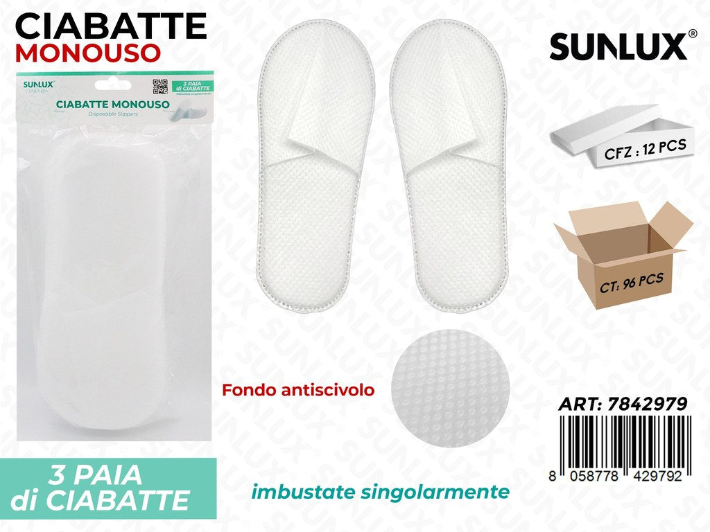 Sunlux Ciabatte Monouso Tg. Unica 3PCS