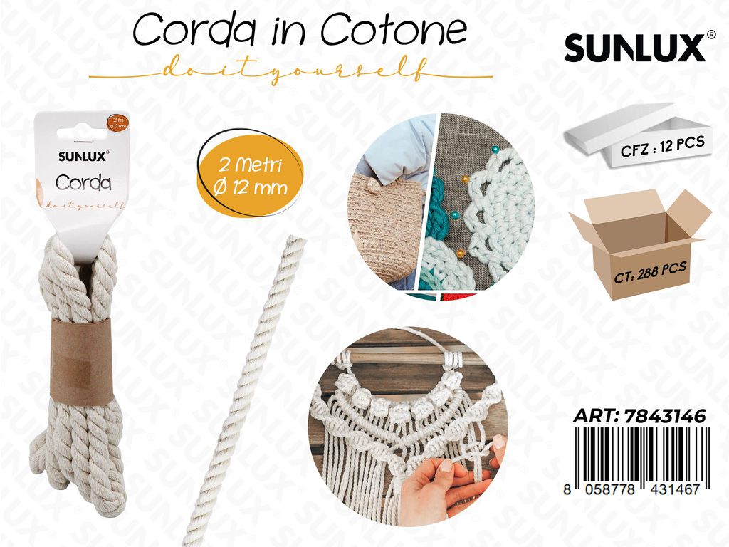 Sunlux Corda in Cotone 12MM*2MT
