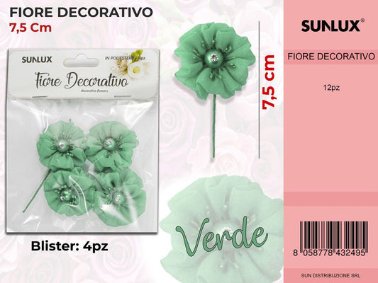 Fiore Decorativo Verde 4PC-7.5CM