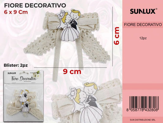 Fiore Decorativo Avorio Sposi 2PC-6*9CM