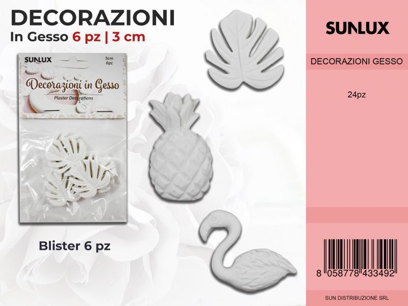 Dec.in Gesso Fantasie Ass. 6PC-3CM