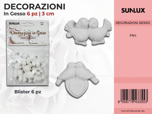Dec.in Gesso Fant. Colombe 6PC-3CM