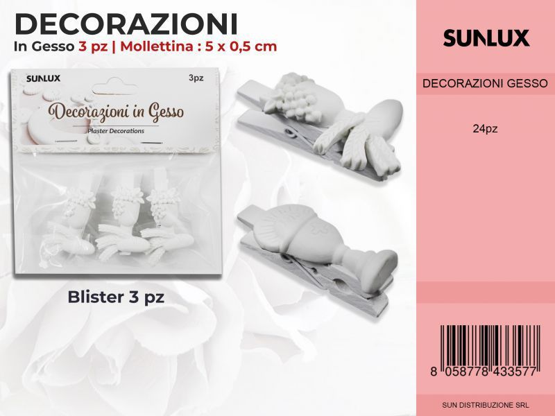 Mollette c/ Dec.in Gesso Fant. Comunione 3PC-5CM