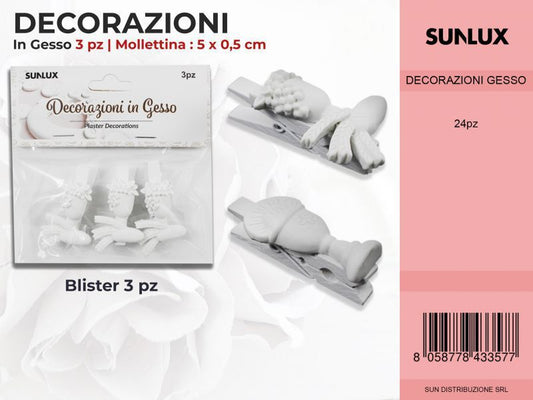 Mollette c/ Dec.in Gesso Fant. Comunione 3PC-5CM