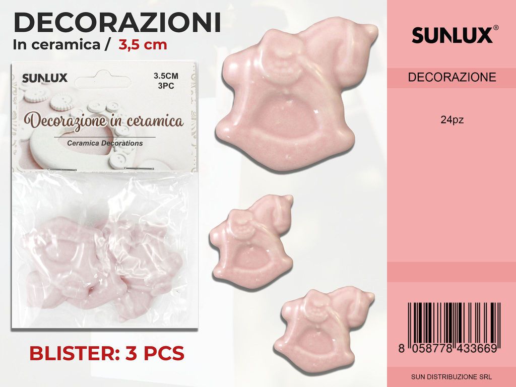 Dec. in Ceramica Baby Rosa 3PC-3.5CM