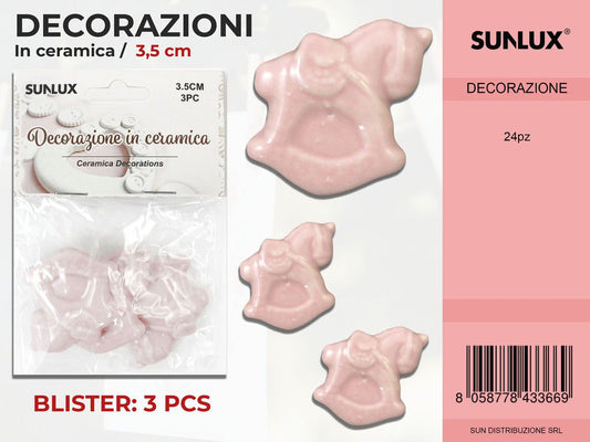 Dec. in Ceramica Baby Rosa 3PC-3.5CM