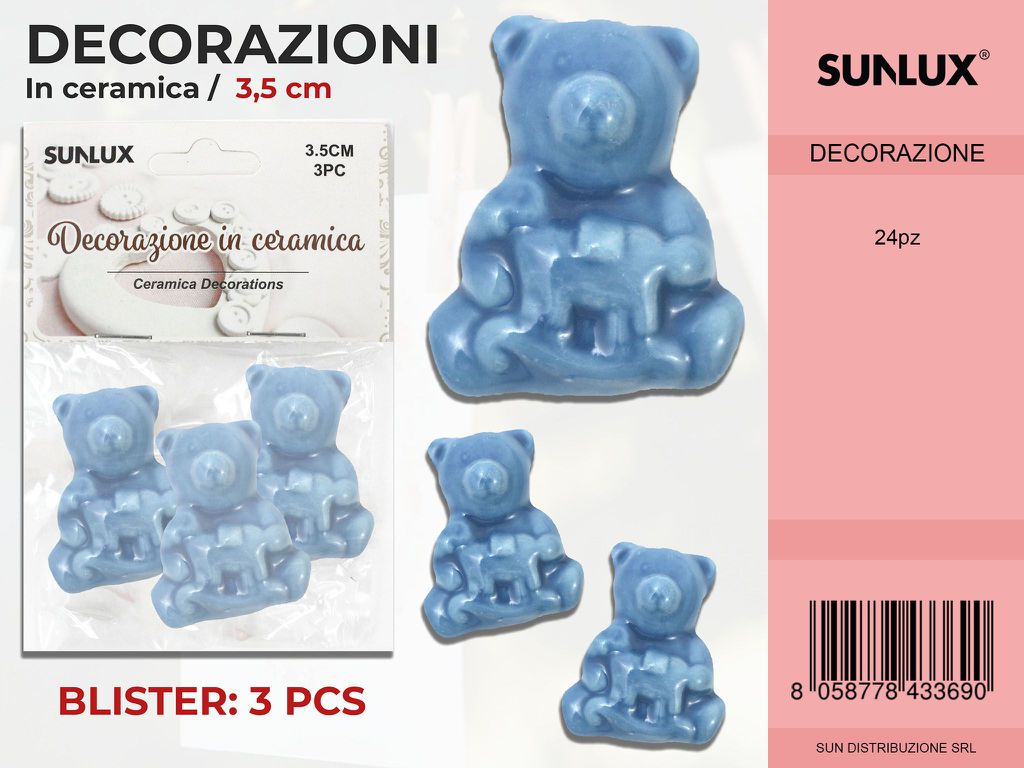 Dec. in Ceramica Baby Azzurro 3PC-3.5CM