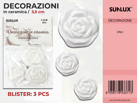 Dec. in Ceramica Rosa 3PC-3.5CM