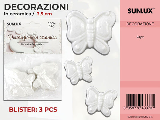 Dec. in Ceramica Farfalla 3PC-3.5CM