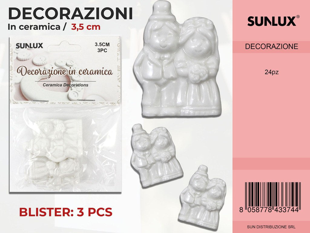 Dec. in Ceramica Sposi 3PC-3.5CM