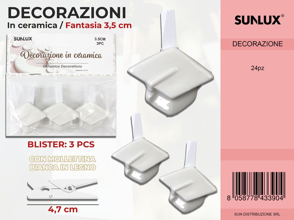 Molletta Dec. Ceramica Laurea 3PC-4.7CM