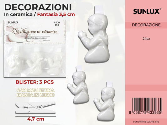 Molletta Dec. Ceramica Angelo 3PC-4.7CM
