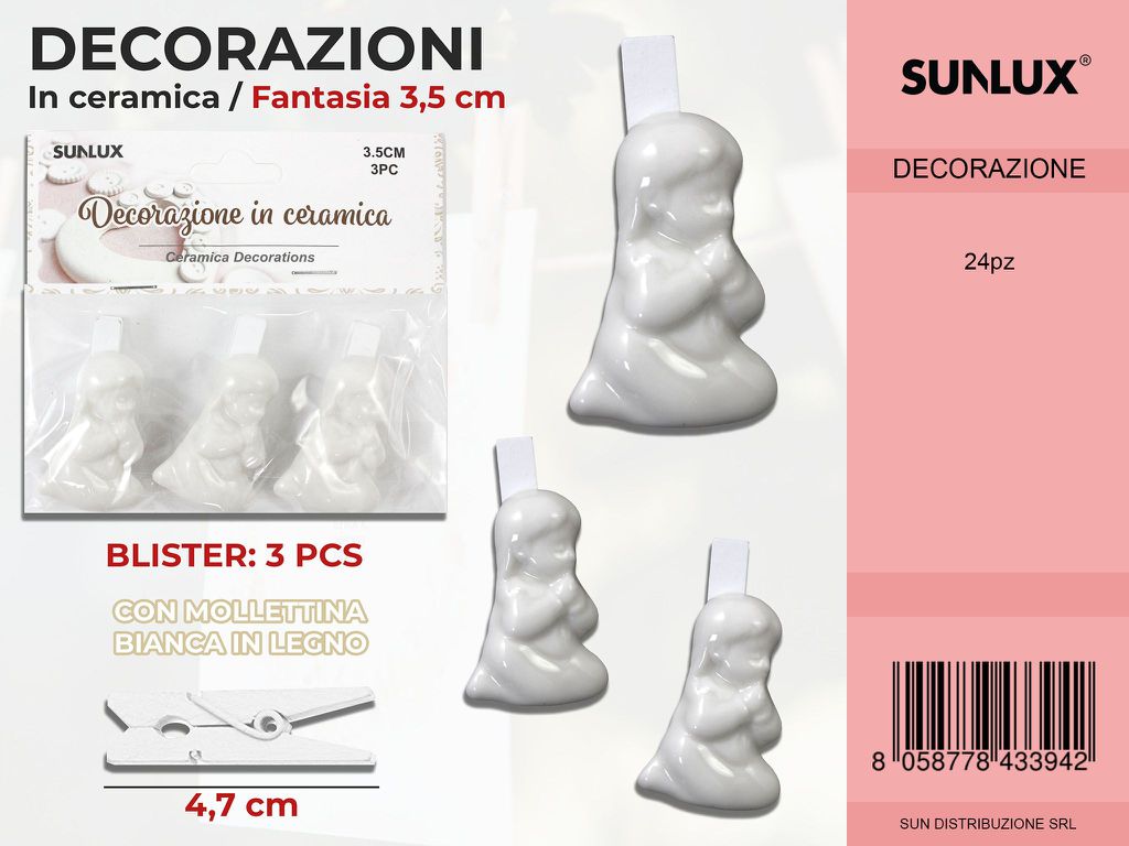 Molletta Dec. Ceramica Angelo 3PC-4.7CM