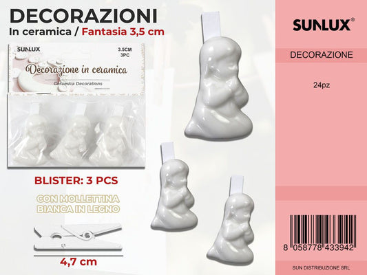 Molletta Dec. Ceramica Angelo 3PC-4.7CM