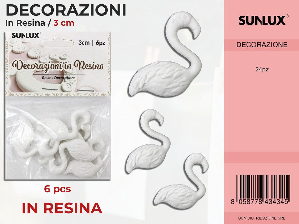 Dec. in Resina Flamingo 6PCS-3 Cm