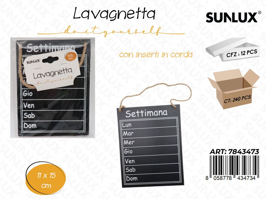 Lavagnetta Appendibile Settimana 11*15CM