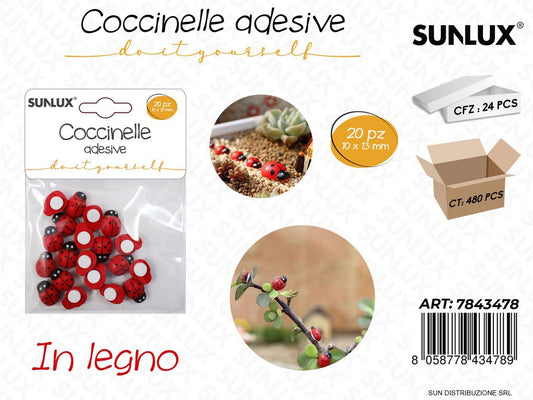 Coccinelle Adv in Legno 20PCS 10*13MM