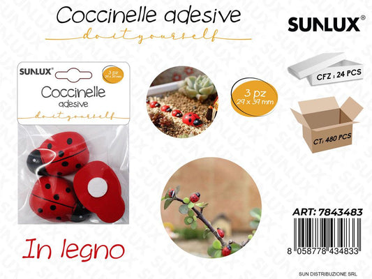Coccinelle Adv in Legno 3PCS 29*39MM
