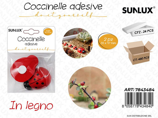 Coccinelle Adv in Legno 2PCS 35*47MM