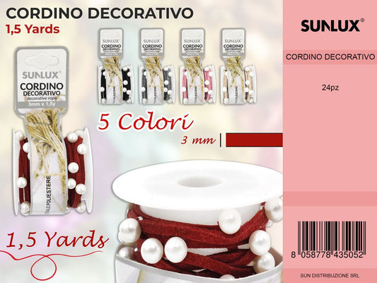 Cordino Decorativo Col. Ass. 3MM*1.5YARDS