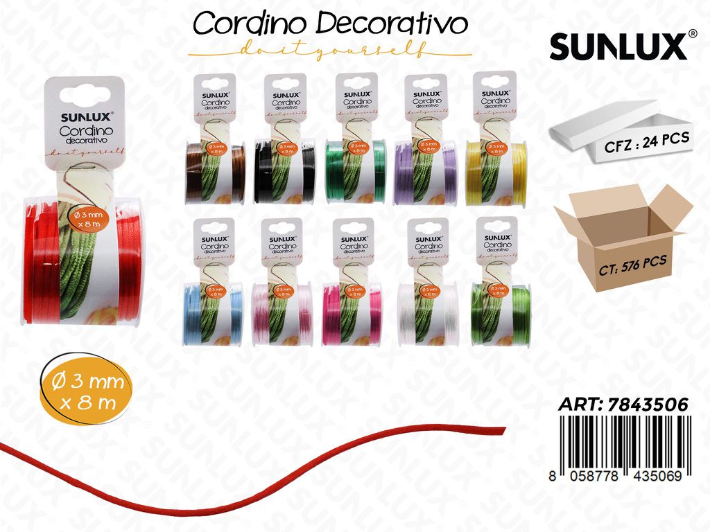Cordino Decorativo Col. Ass. 8MT