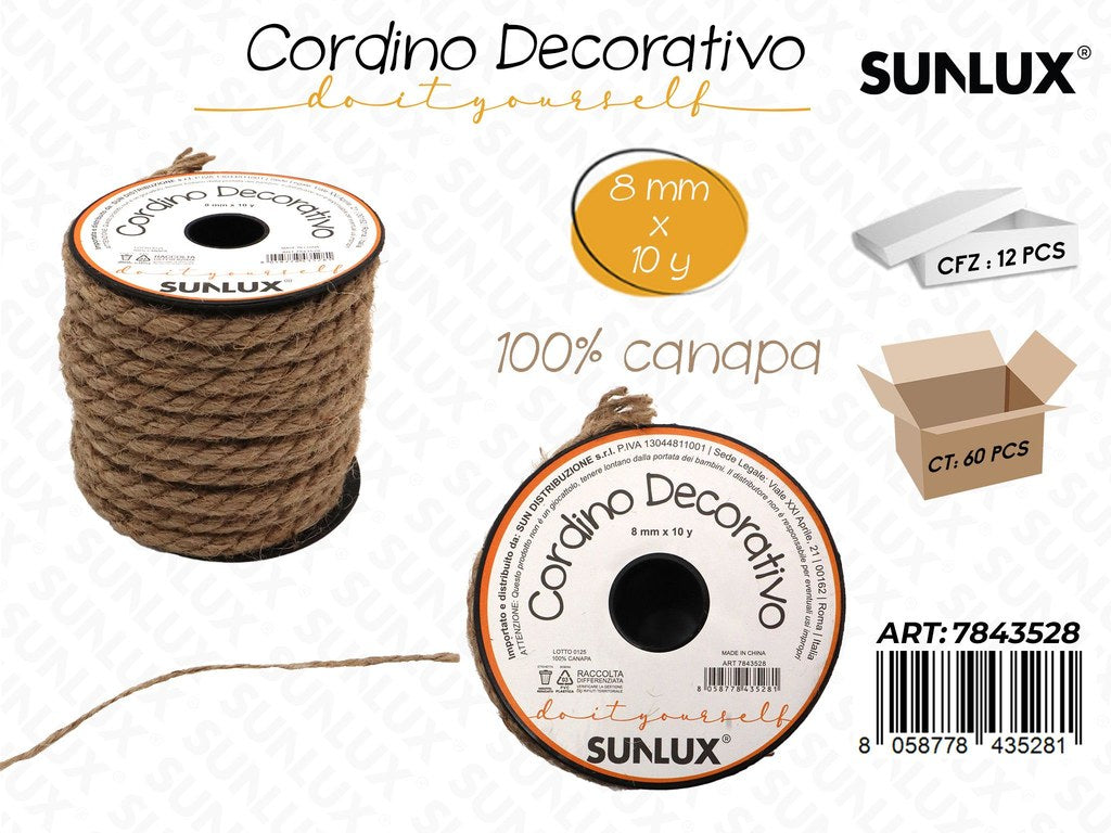 Sunlux Cordino Dec. Canapa 8MM*9MT