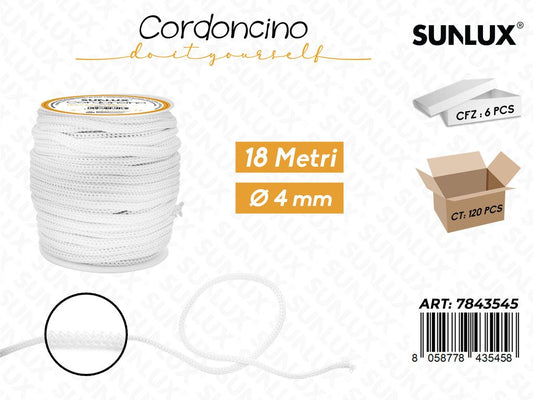 Cordoncino Diy Bianco D. 4MM*18MT