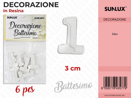 Dec. in Resina Battesimo 6PCS- 3CM