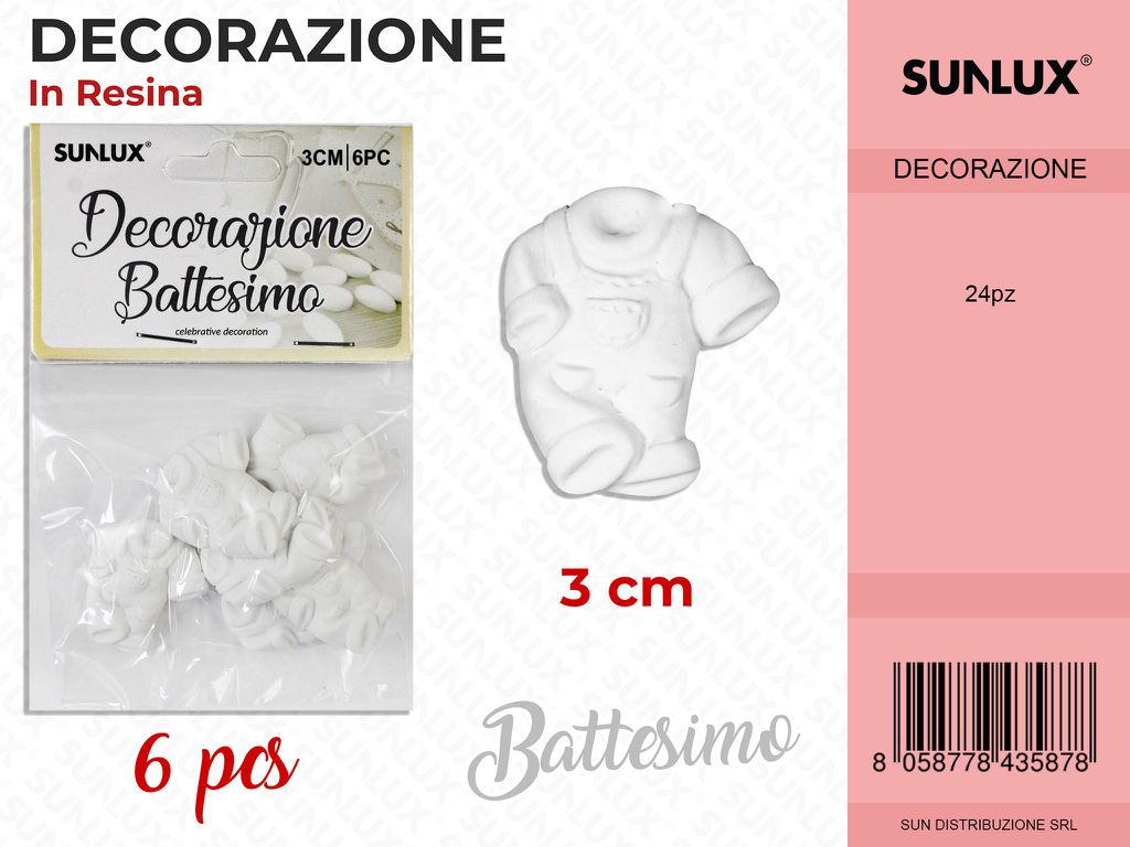 Dec. in Resina Battesimo 6PCS-3CM