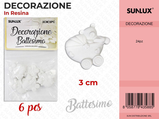 Dec. in Resina Battesimo 6PCS-3CM