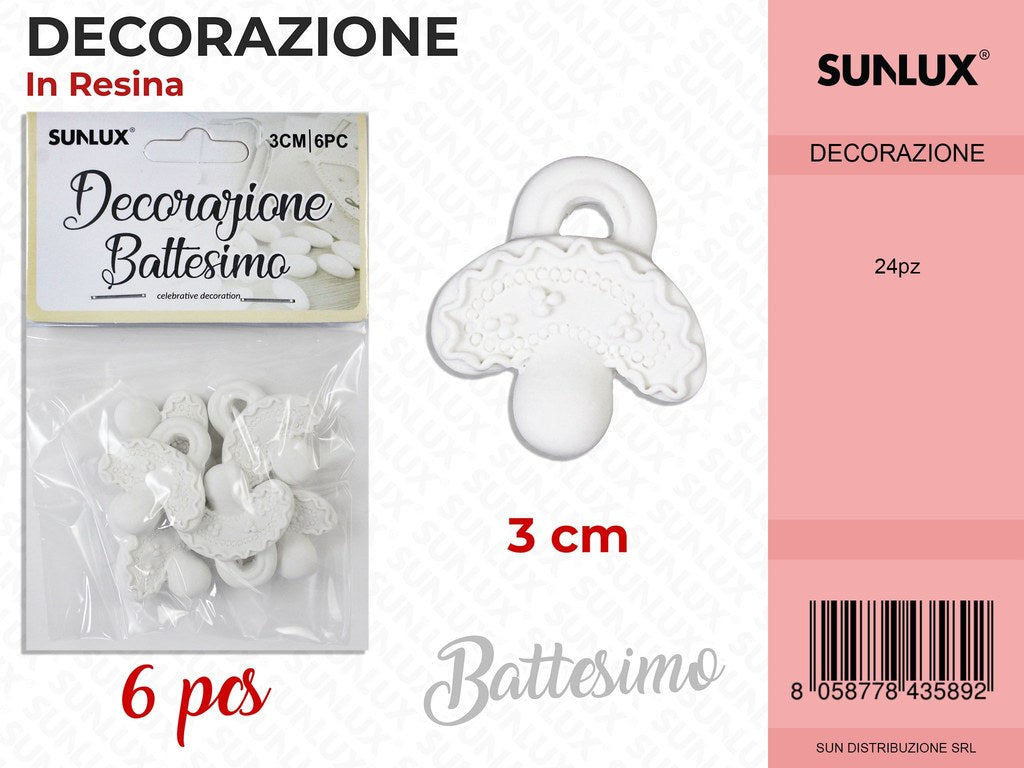 Dec. in Resina Battesimo 6PCS-3CM