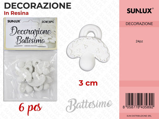 Dec. in Resina Battesimo 6PCS-3CM