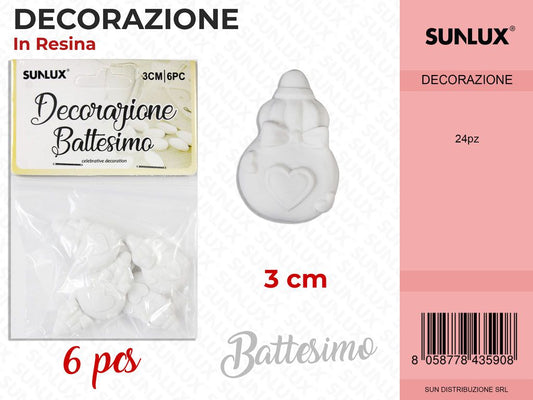 Dec. in Resina Battesimo 6PCS-3CM