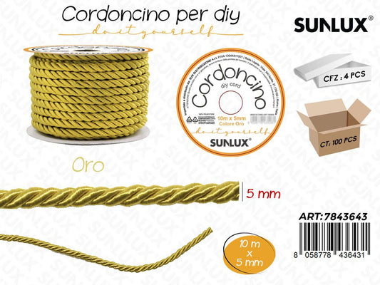 Cordoncino per Diy Oro 5MM*10MT