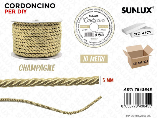Cordoncino per Diy Champagne 5MM*10MT