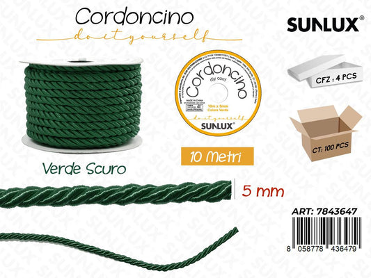 Cordoncino per Diy Verde Sc. 5MM*10MT