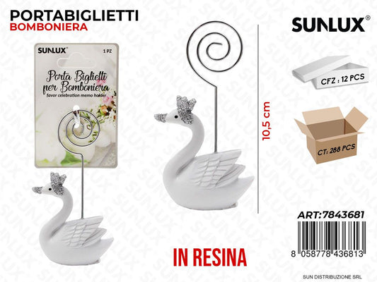 Portabiglietti Bomb. Resina Cigno 10.5CM