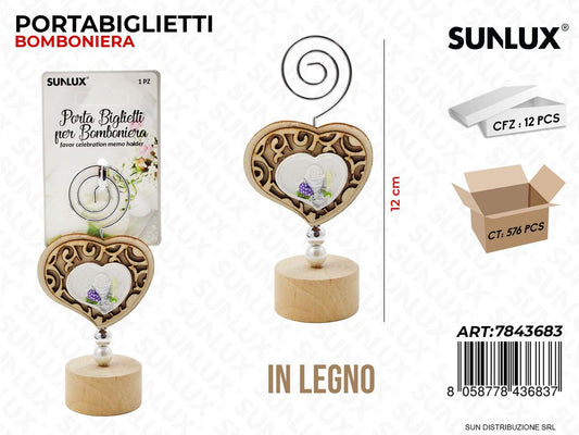 Portabiglietti Bomb. Legno Comunione 12CM