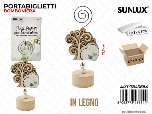 Portabiglietti Bomb. Legno Comunione 13.5CM