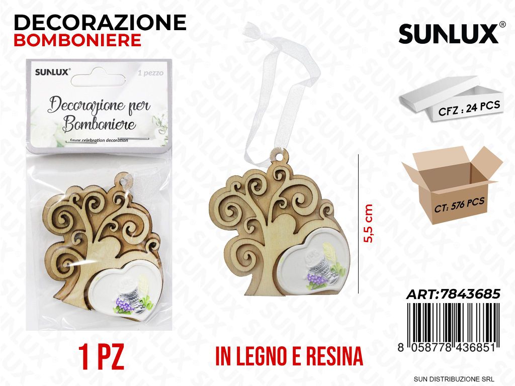 Dec. Bomb. RESINA*LEGNO Comunione 5.5CM